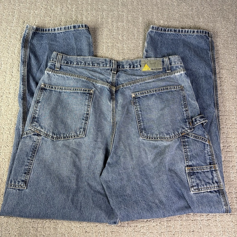 Levi's SilverTab Carpenter Jeans Mens W36 L34 Loose Straight Blue Denim Vintage